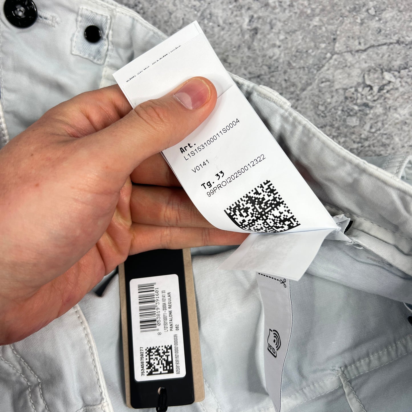 Stone Island Ice Blue Cargo Trousers W33-34” BNWT