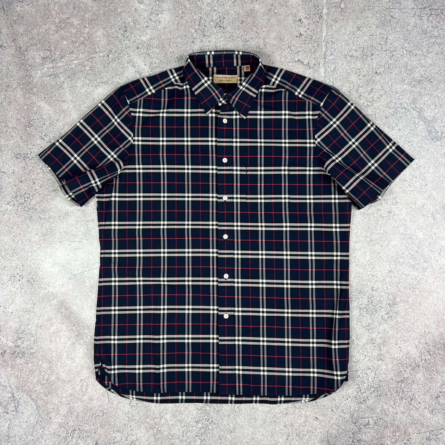Burberry Navy S/S Shirt XL 24.5”