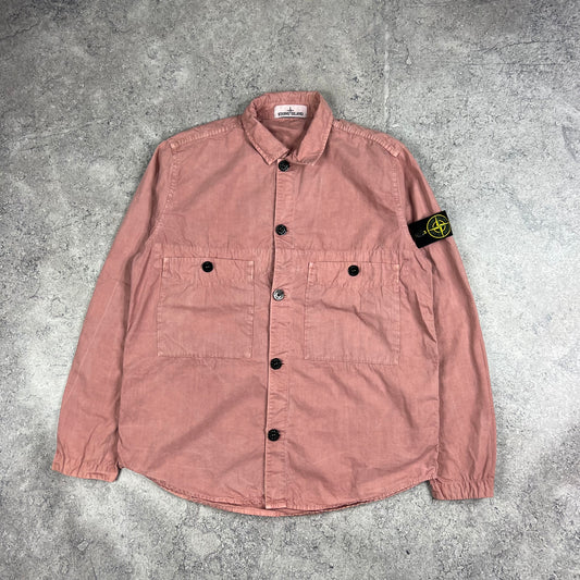 Stone Island Pink Garment Dyed Overshirt Small 22”