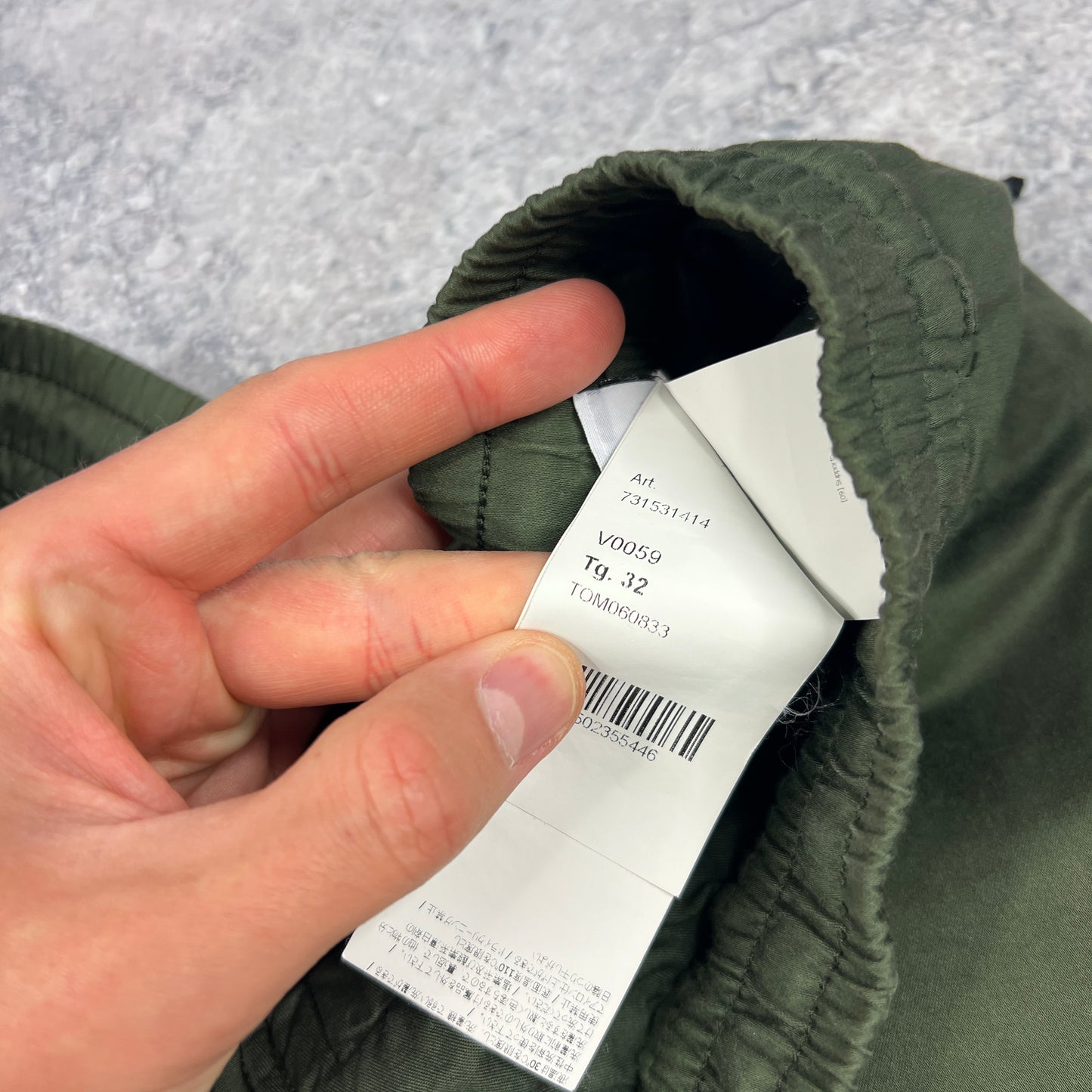 Stone Island Khaki Cuffed Cargo Trousers W32”