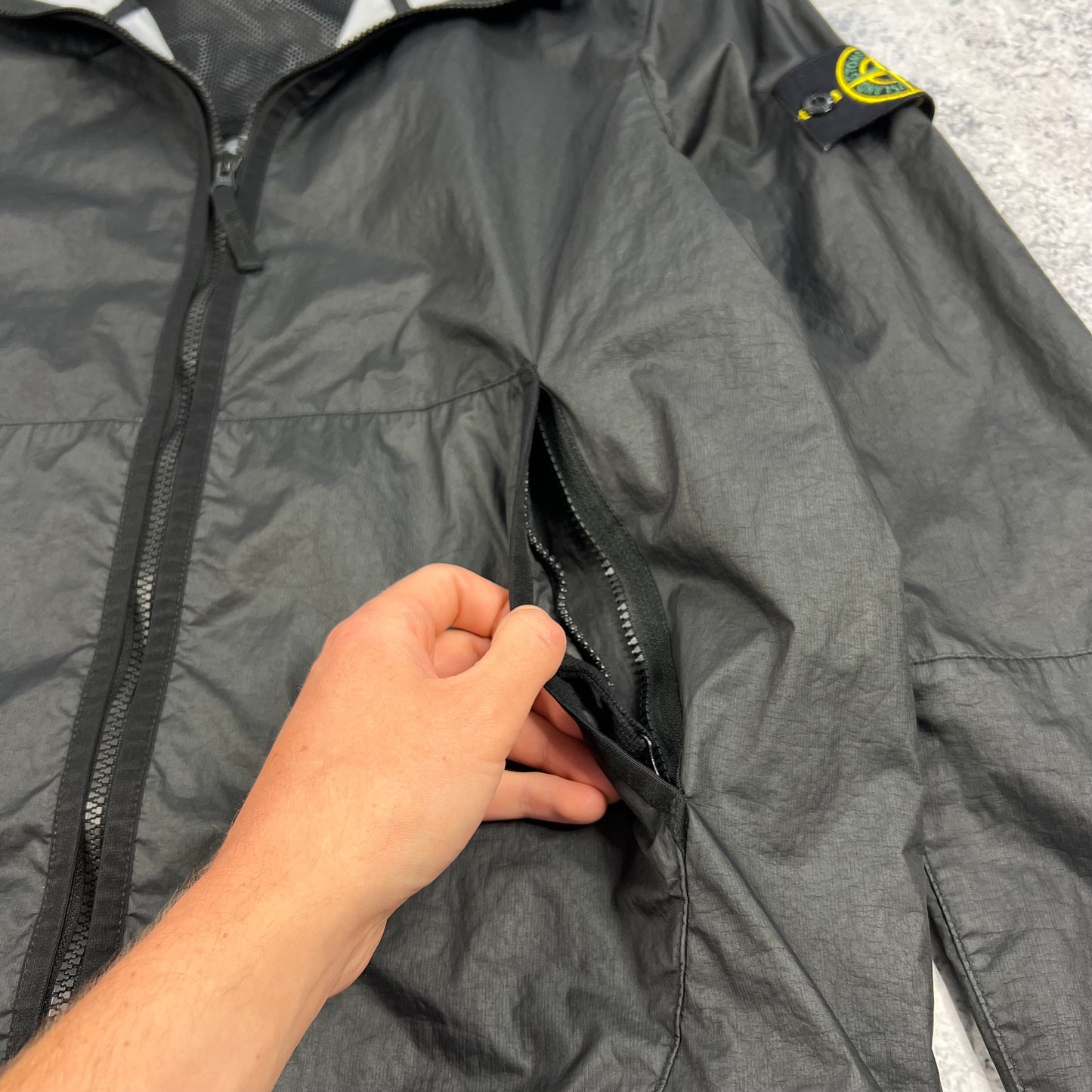 Stone Island Black Membrana Jacket Medium 22”