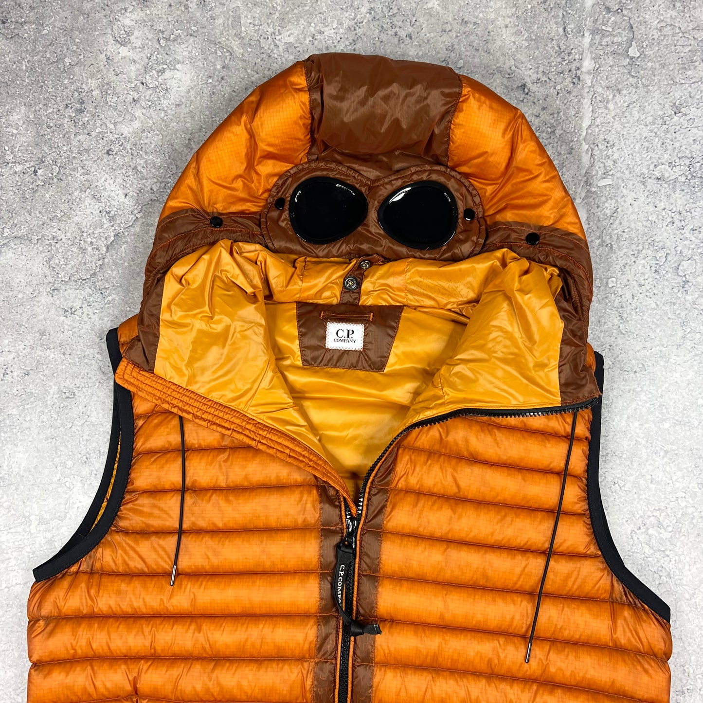 CP Company Orange DD Shell Down Gilet 48- Medium 21.5”