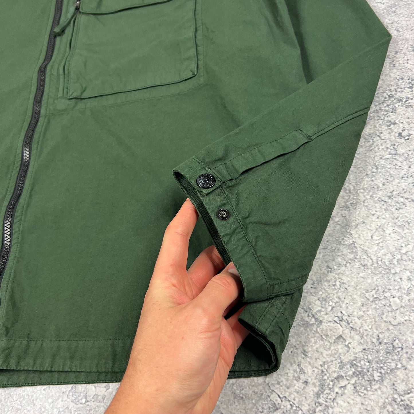 Stone Island Canvas Weave Cotton Green Overshirt XL 24.5” BNWT