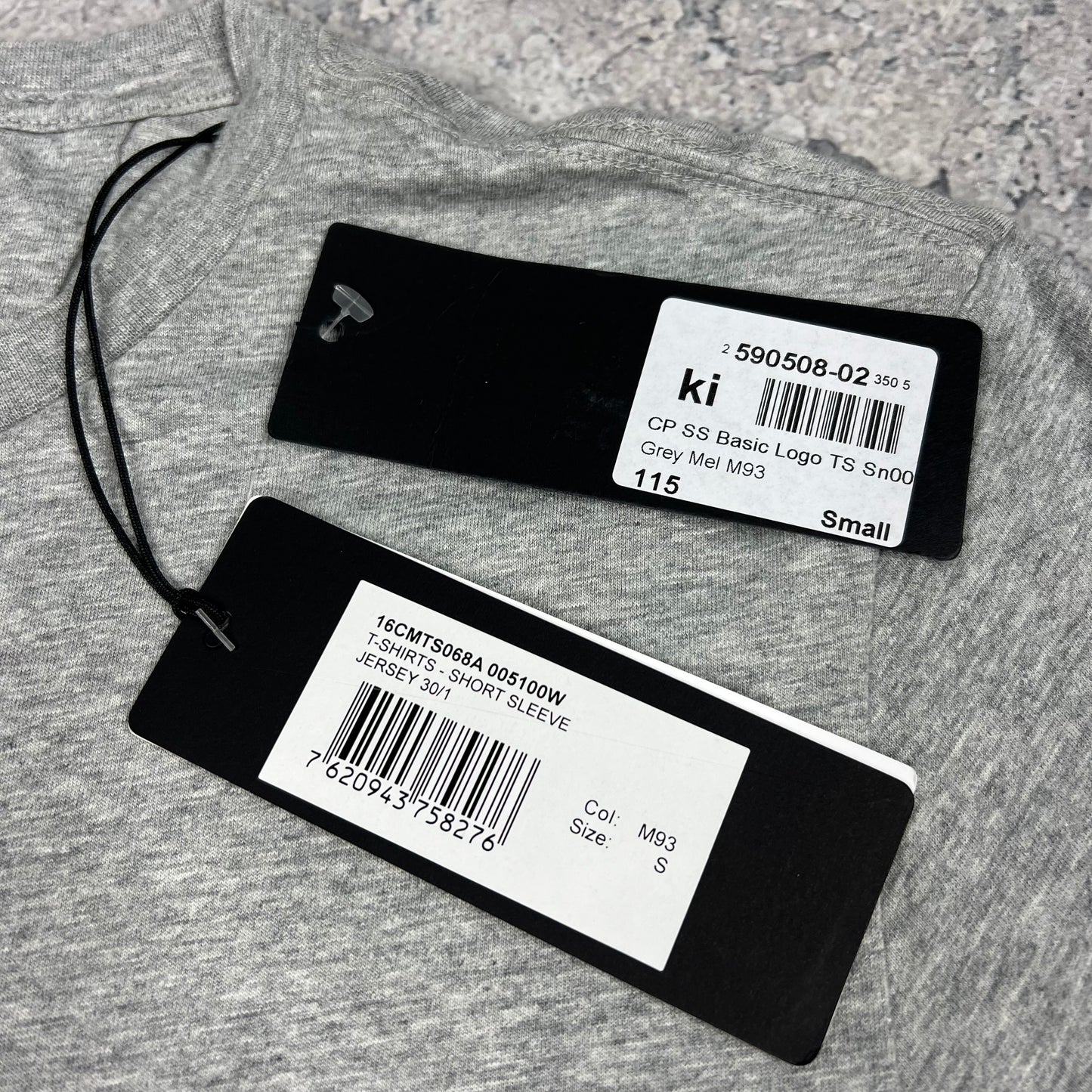 CP Company Grey Logo Patch T-Shirt Small 19.75” BNWT