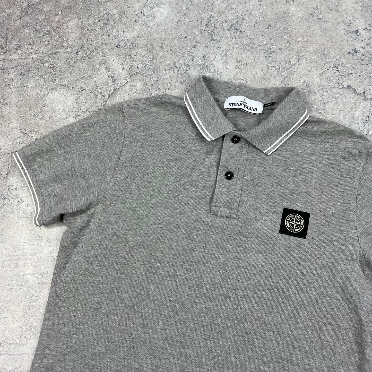 Stone Island Grey Polo Shirt Medium 19.75”
