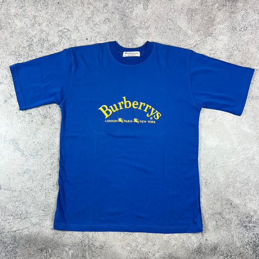 Vintage Burberry Blue T-Shirt Medium 22.75”