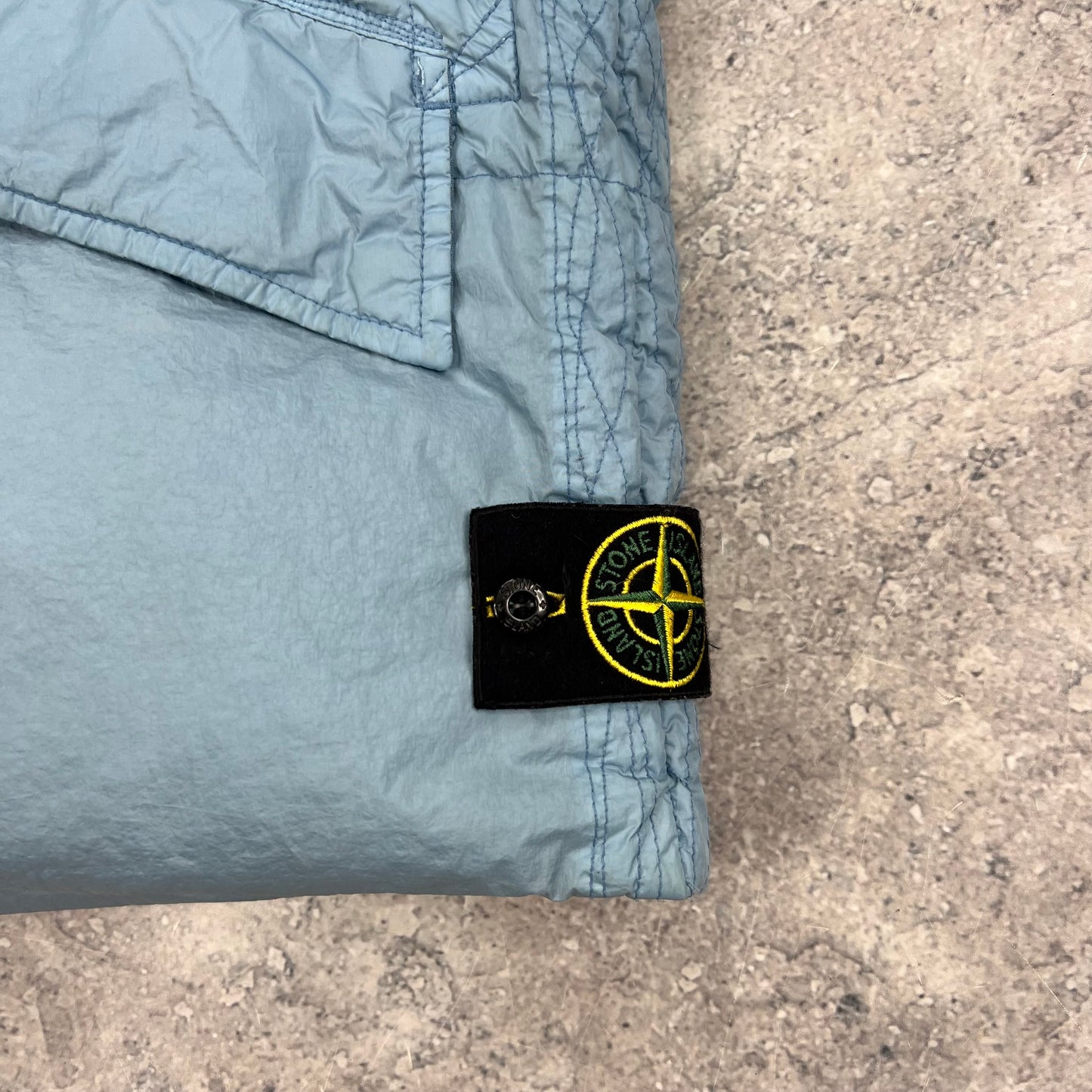 Stone Island Blue Crinkle Reps Down Gilet Large 23.5”