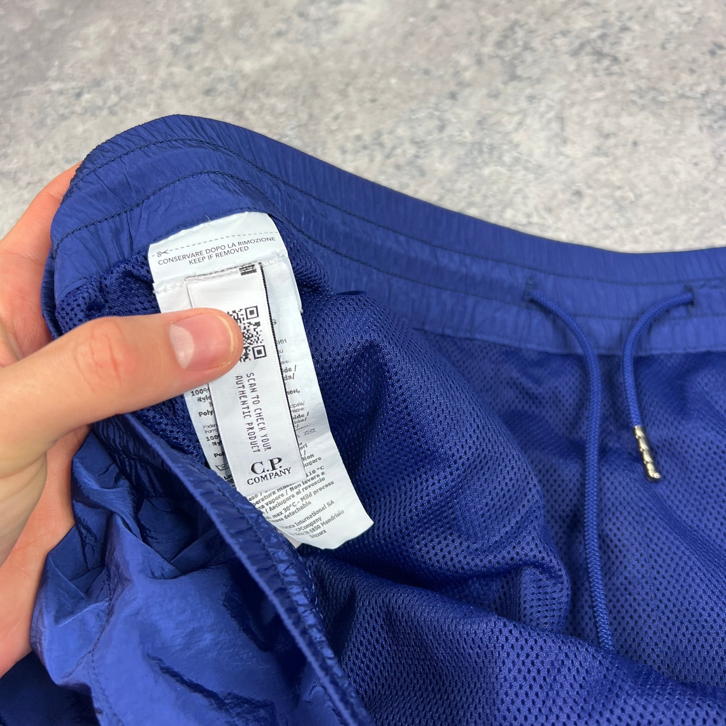 CP Company Blue Chrome Lens Cargo Trousers W40”