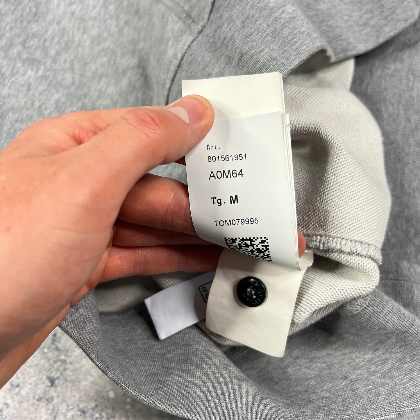 Stone Island Grey Quarter Zip Medium 22.25”