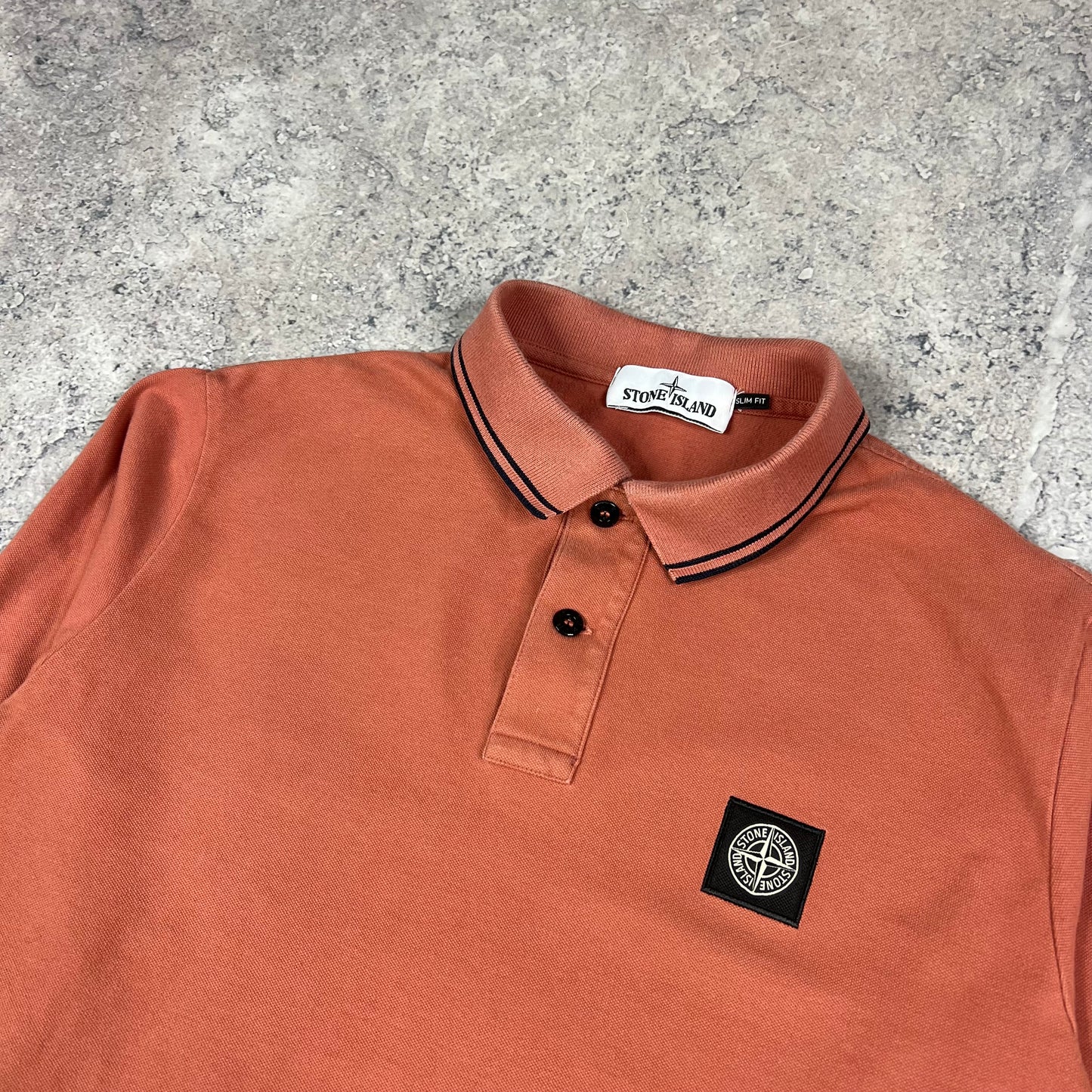 Stone Island Long Sleeve Polo Shirt Large Slim Fit 20.5”