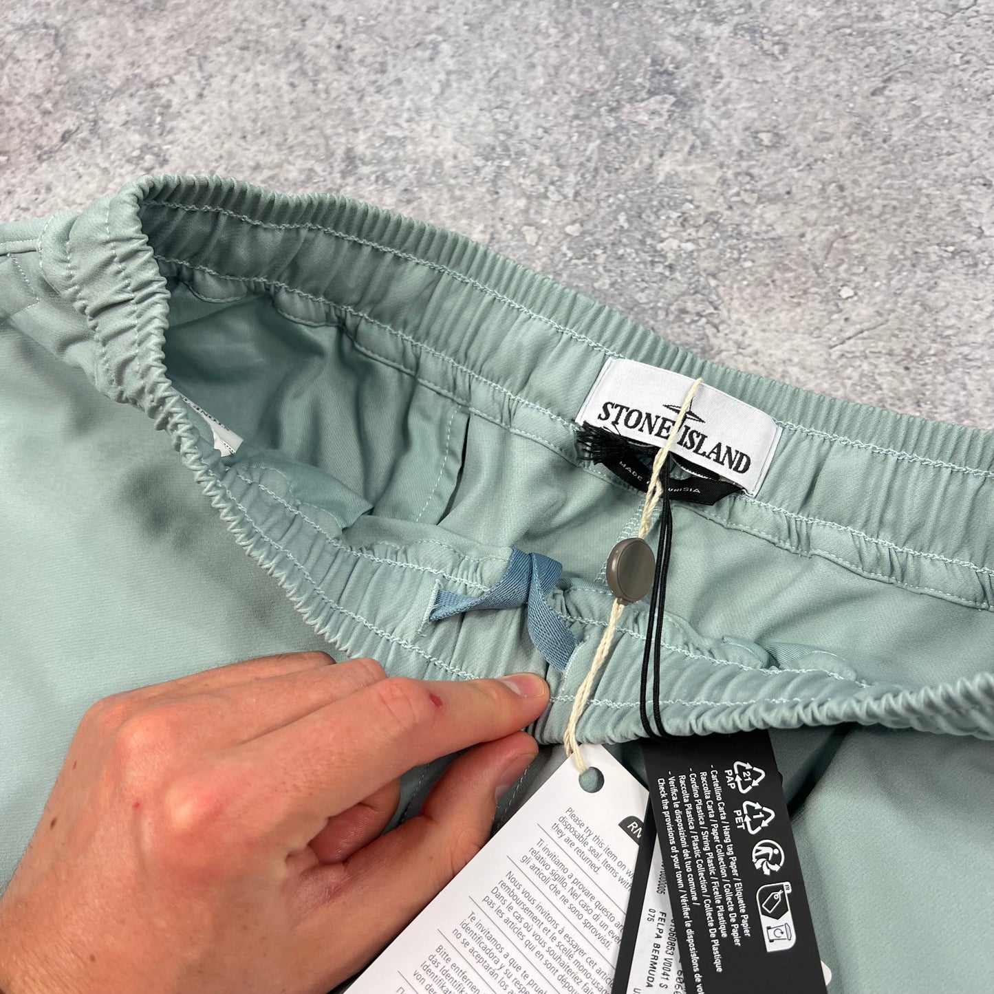 Stone Island Light Blue Softshell Shorts Small 30” BNWT