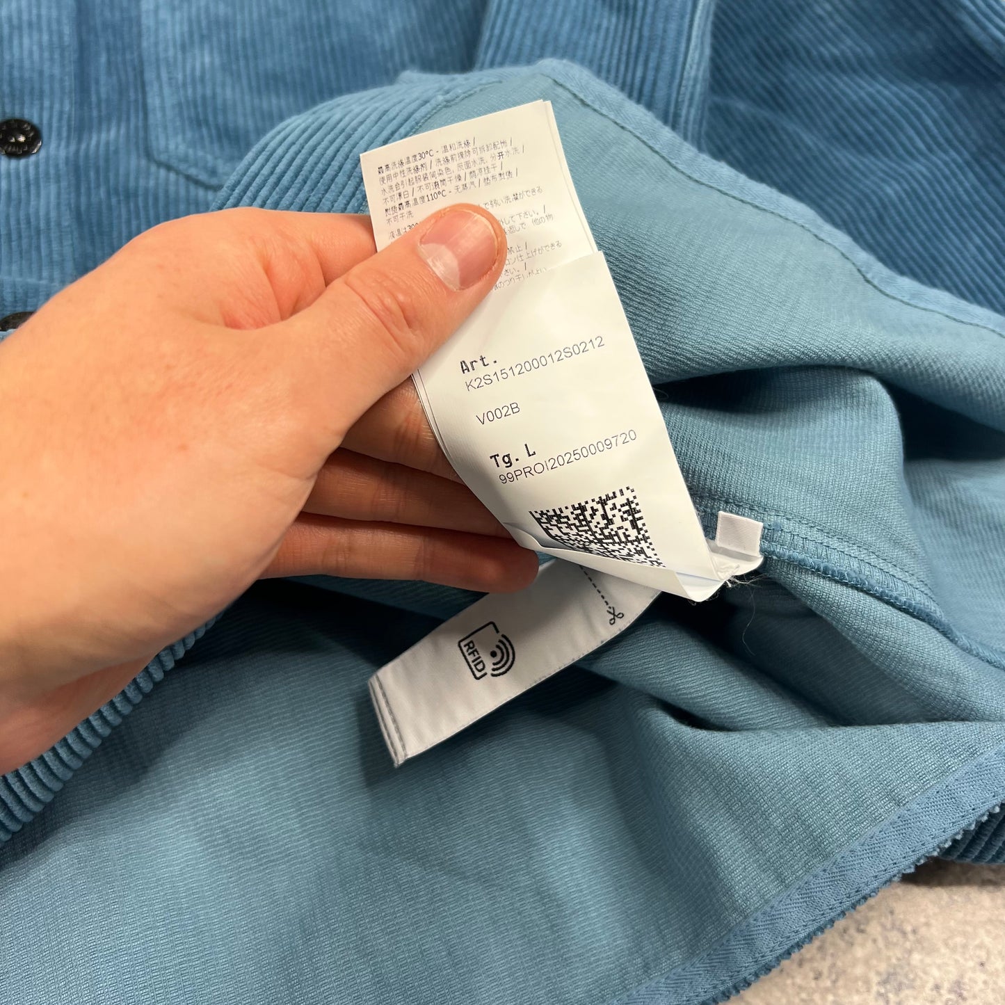 Stone Island Blue Corduroy Shirt Large 24” BNWT