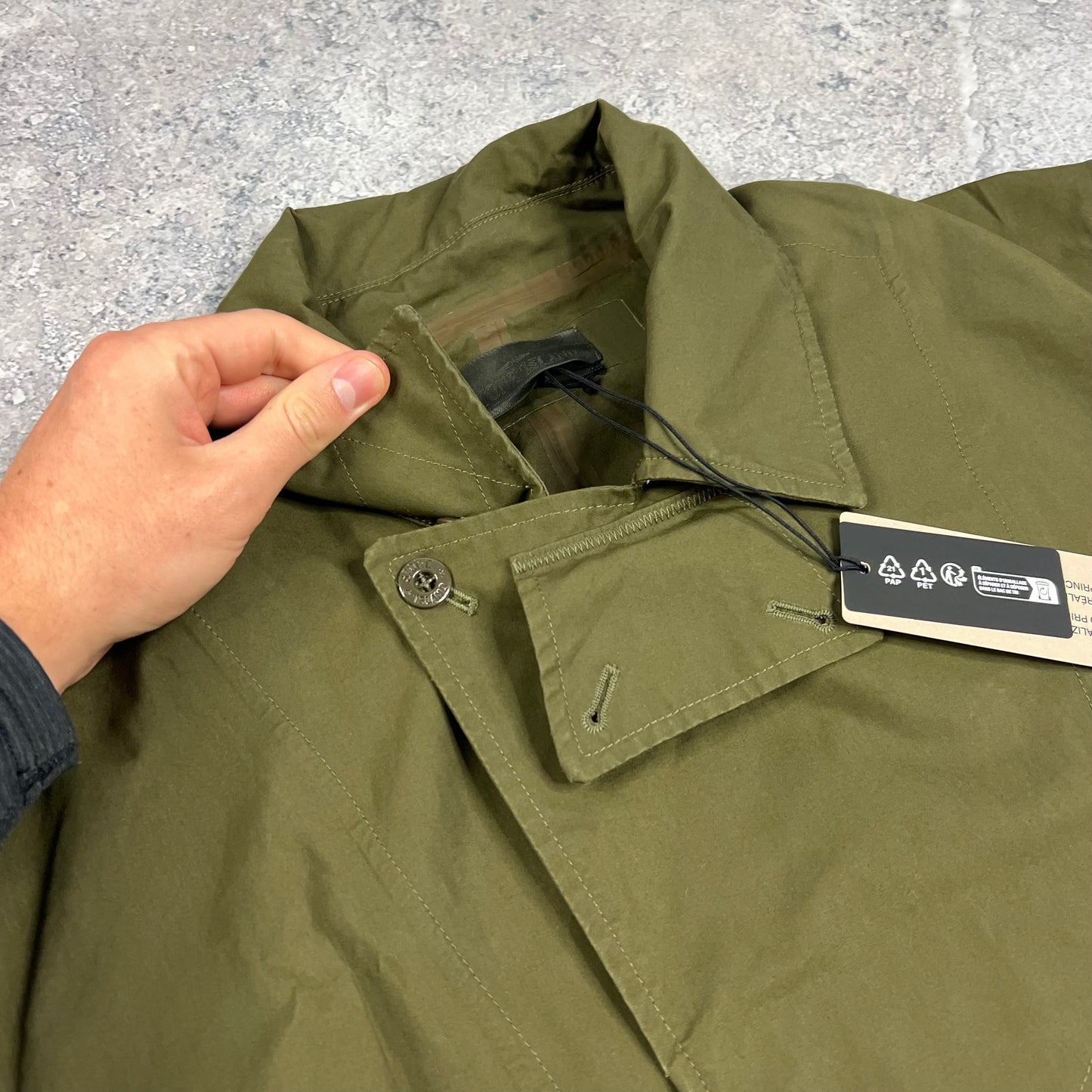 Stone Island Ghost Khaki O Ventile Mac Jacket XL 26” BNWT