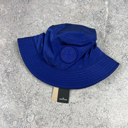 Stone Island Blue Nylon Metal Bucket Hat Large BNWT