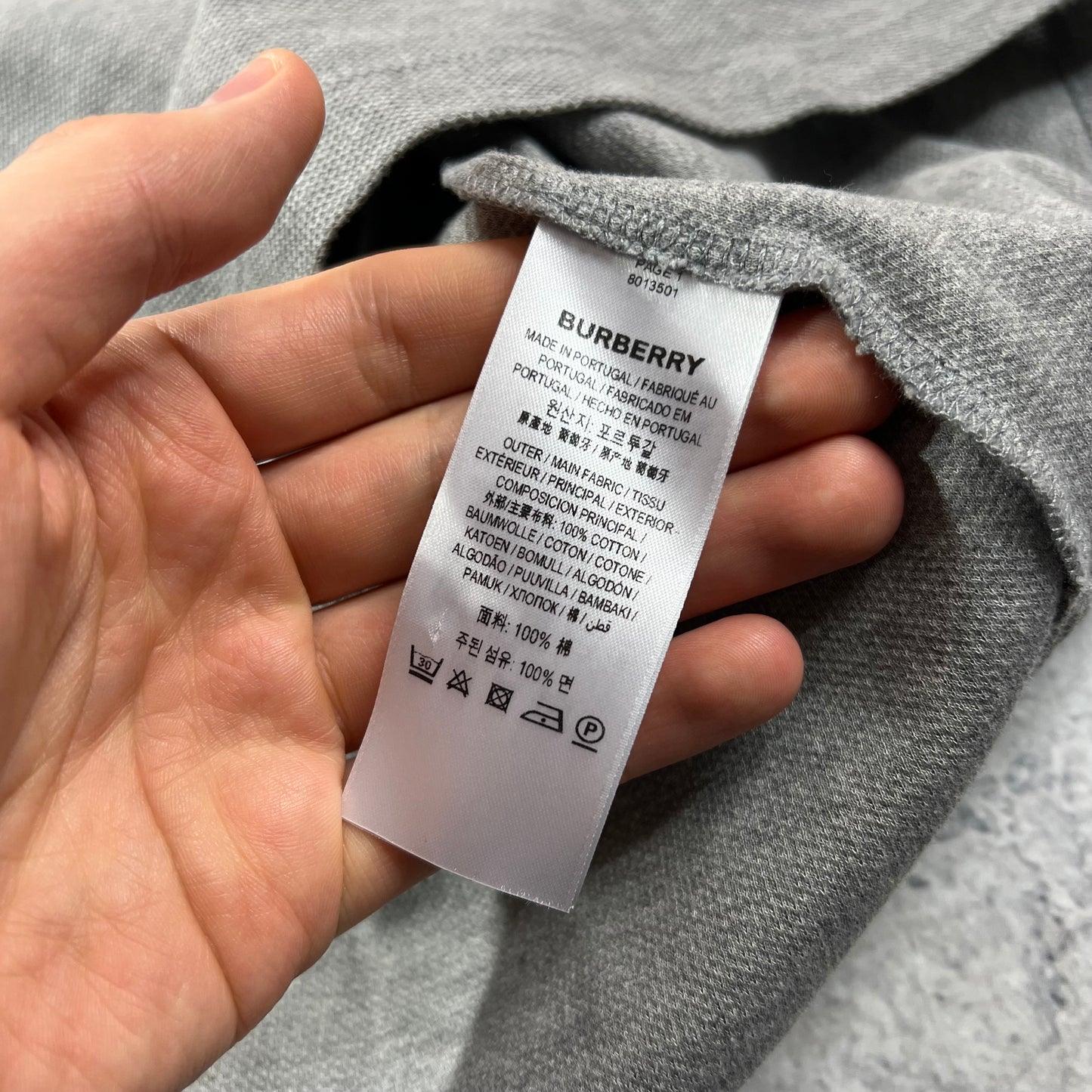 Burberry Grey Polo Shirt XXS 18.5”