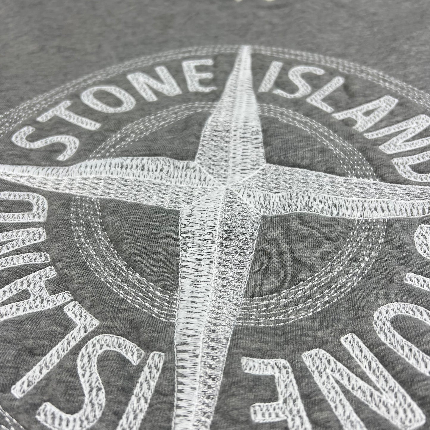 Stone Island Grey Embroidered Sweatshirt Medium 22.5”