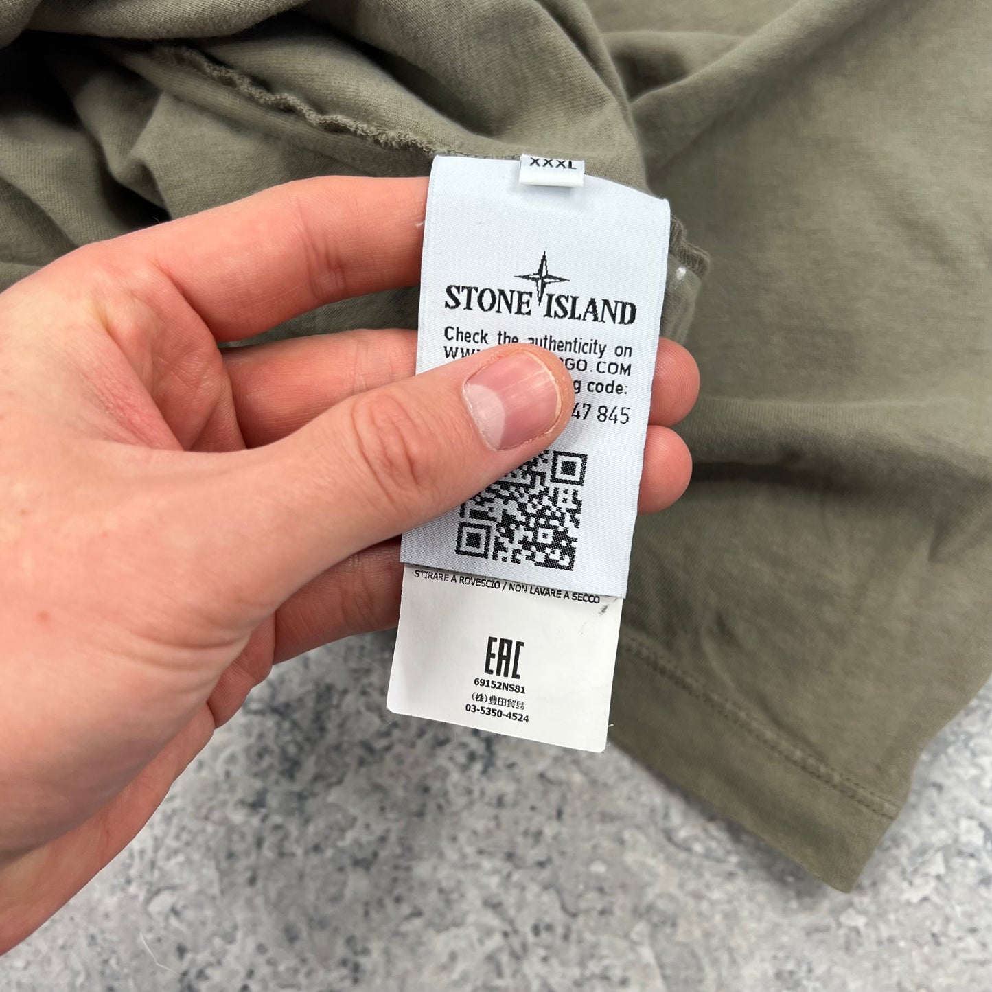 Stone Island Khaki Logo T-Shirt 3XL 25.5”