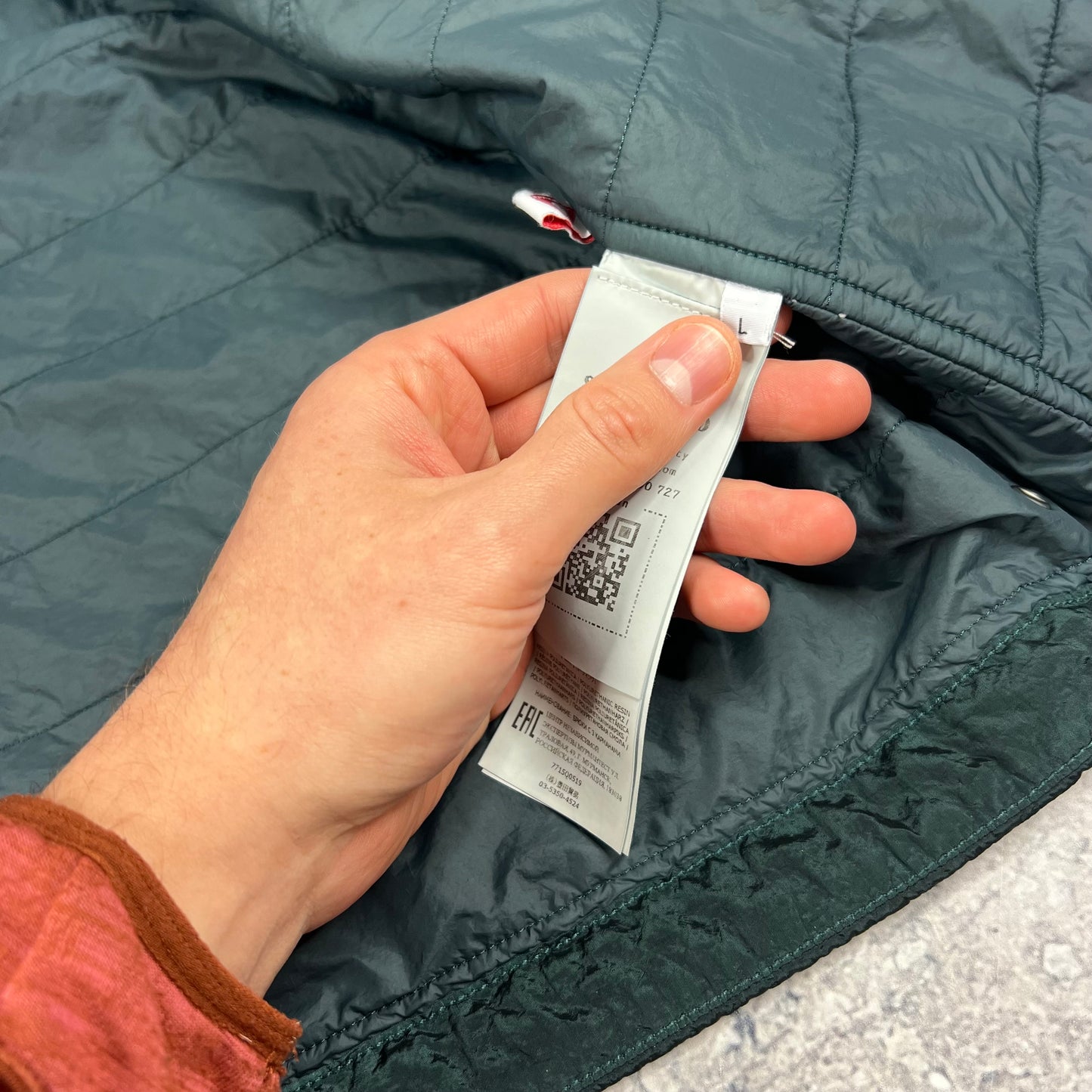 Stone Island Green Nylon Metal Primaloft Jacket Large 24”