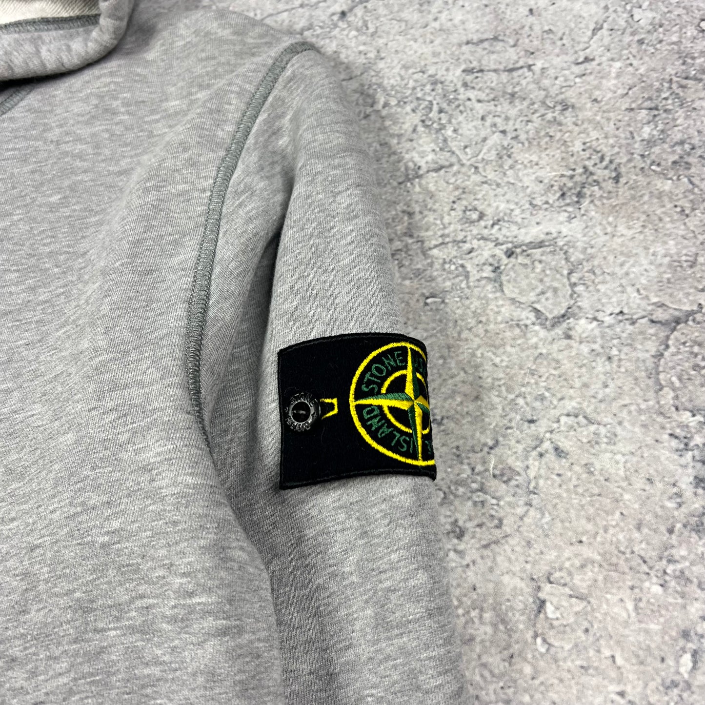 Stone Island Grey Pullover Hoodie Medium 22.25”