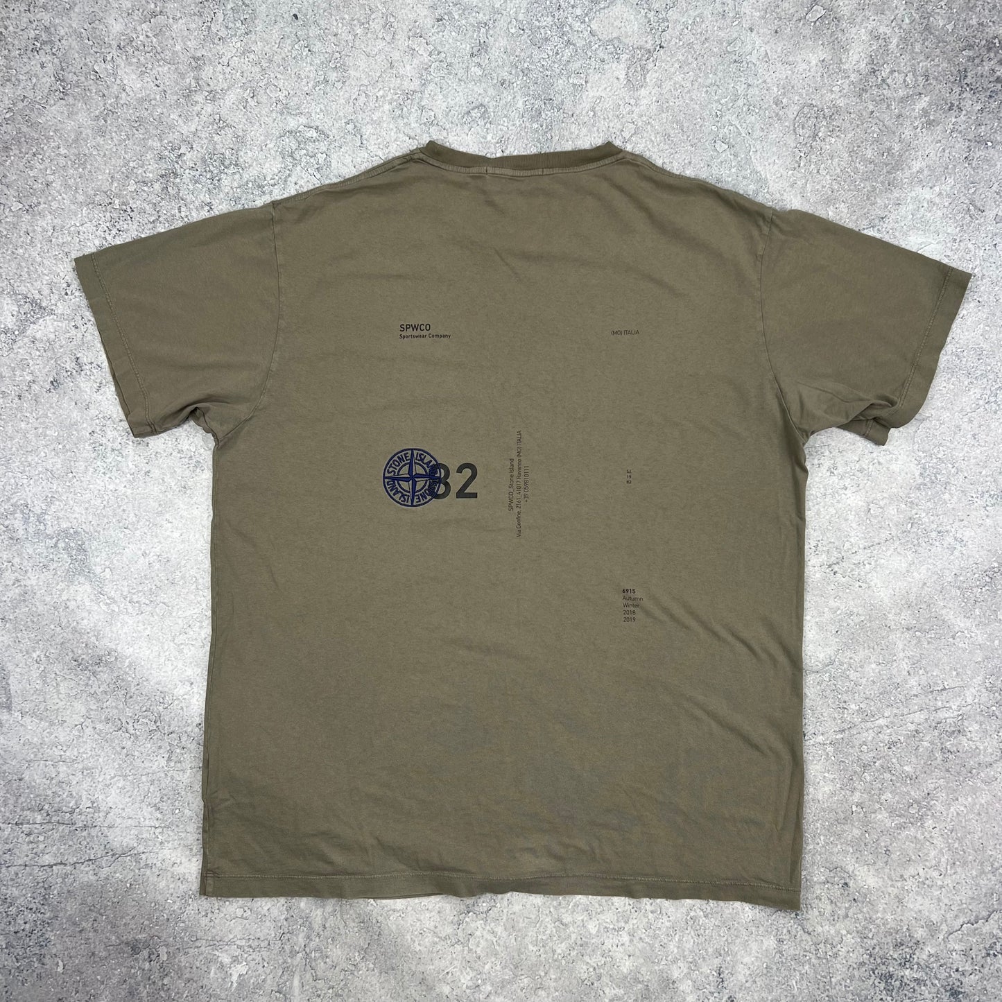 Stone Island Khaki Logo T-Shirt 3XL 25.5”