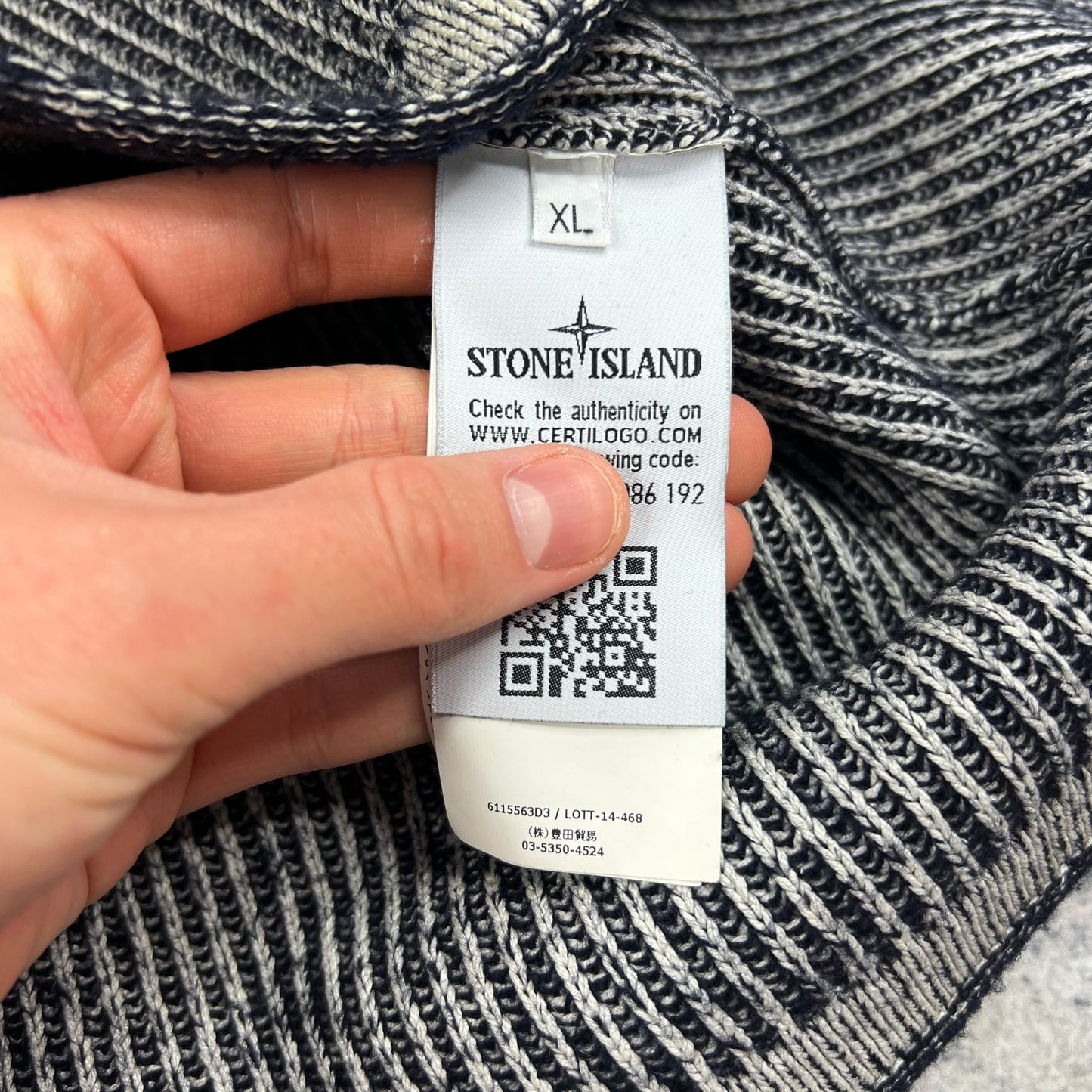 Stone Island Navy Knit Sweatshirt XL- Fits M 20.25”