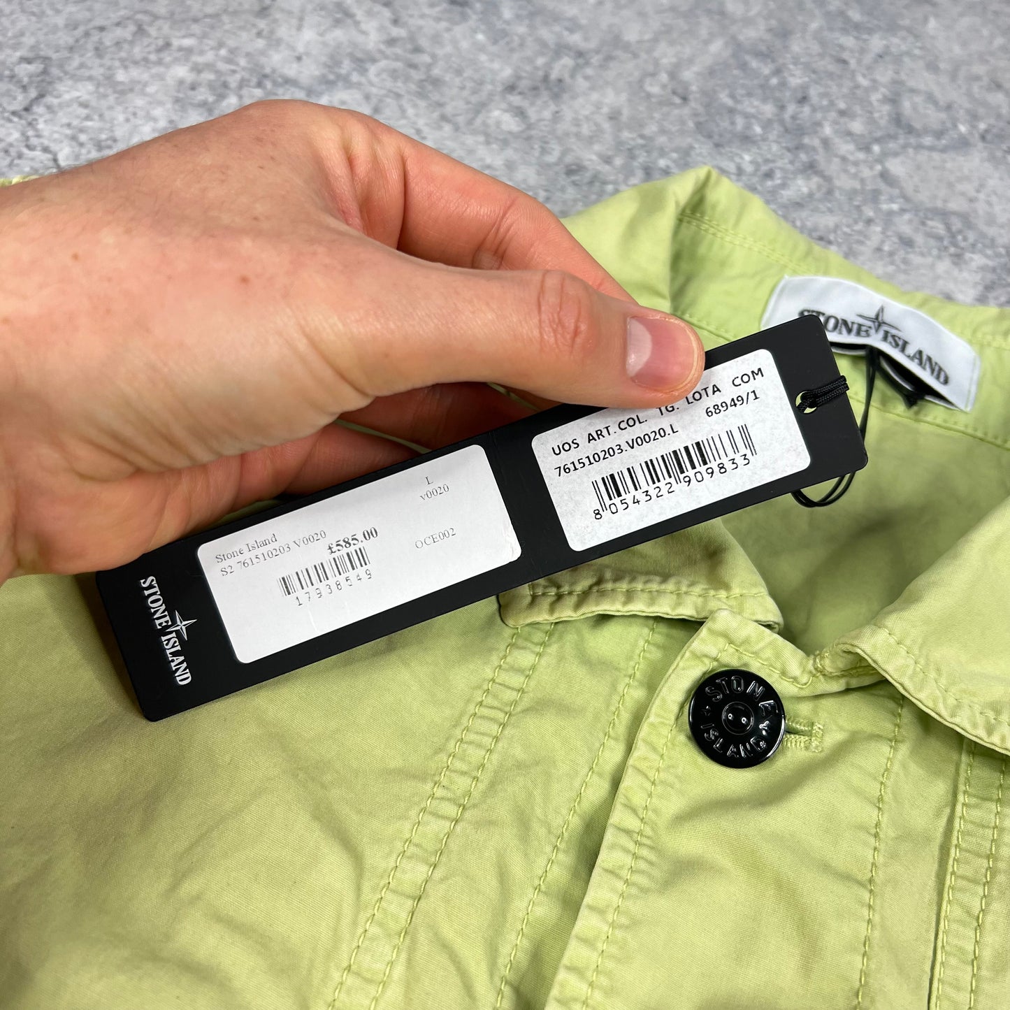 Stone Island Green Tela Smerigliata Jacket Large 22.5”