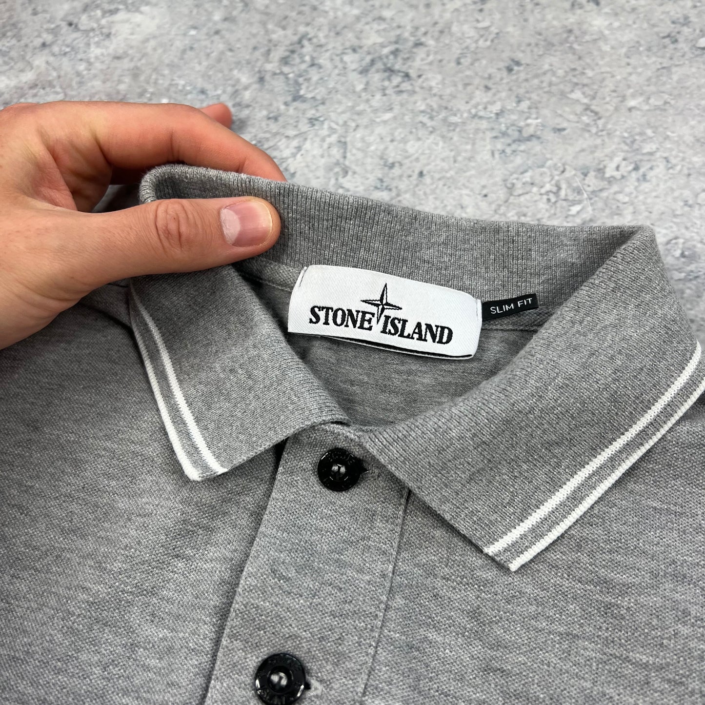 Stone Island Grey Polo Shirt Medium 19.75”