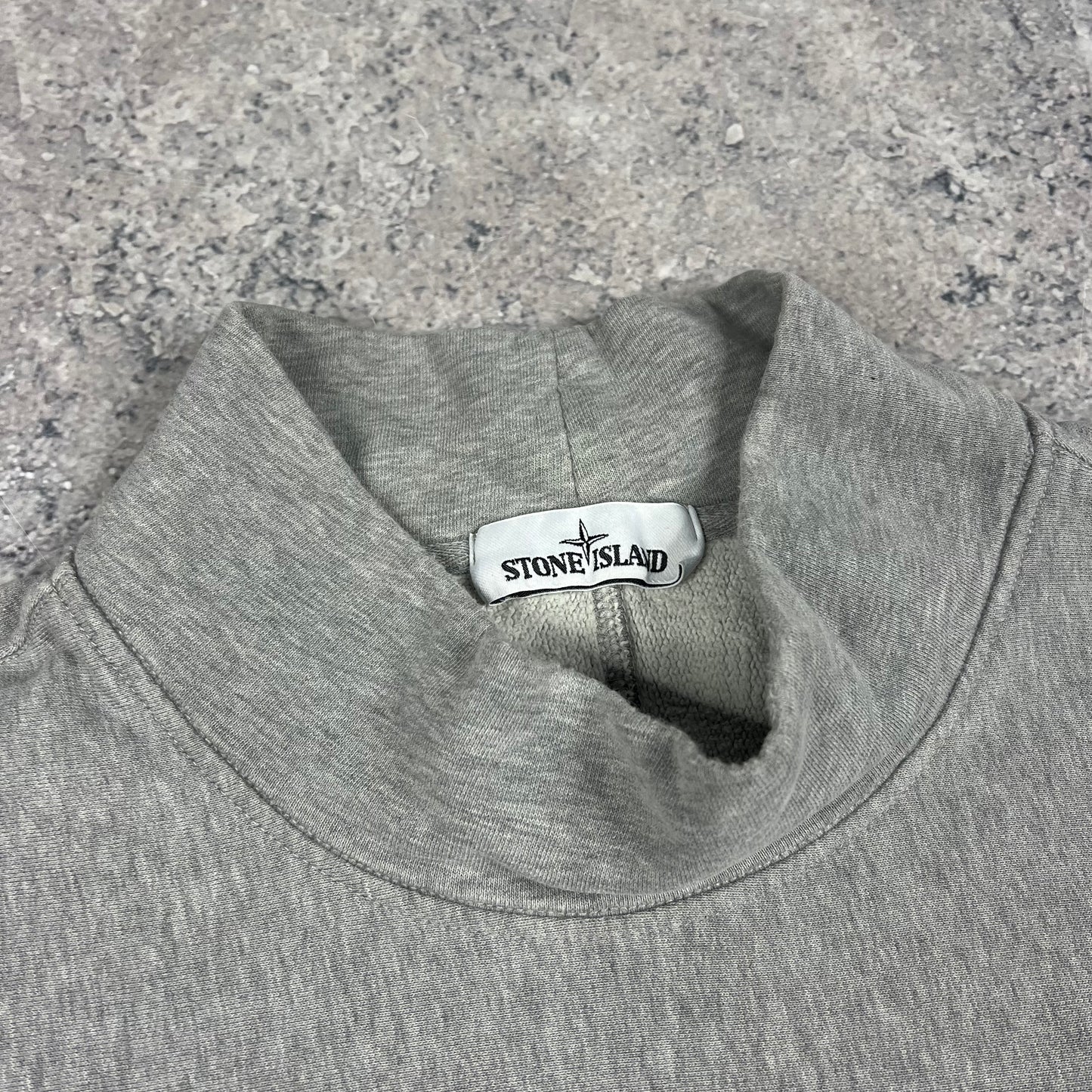 Stone Island Grey Mock Neck Sweatshirt 3XL 27.5”