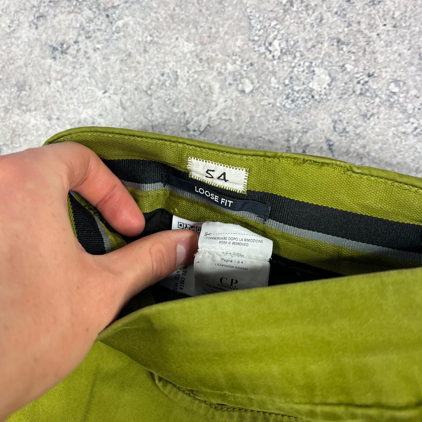 CP Company Green Lens Loose Fit Cargo Trousers Size 54- W38”