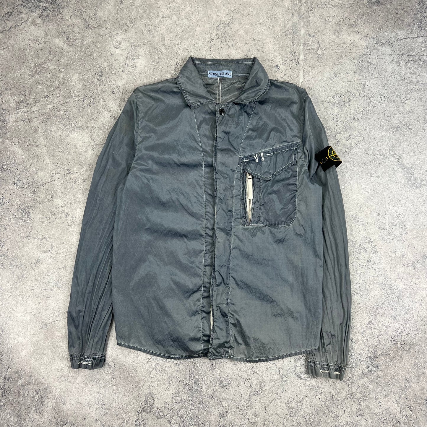 Stone Island Blue Nylon Metal Jacket Medium 19.75”