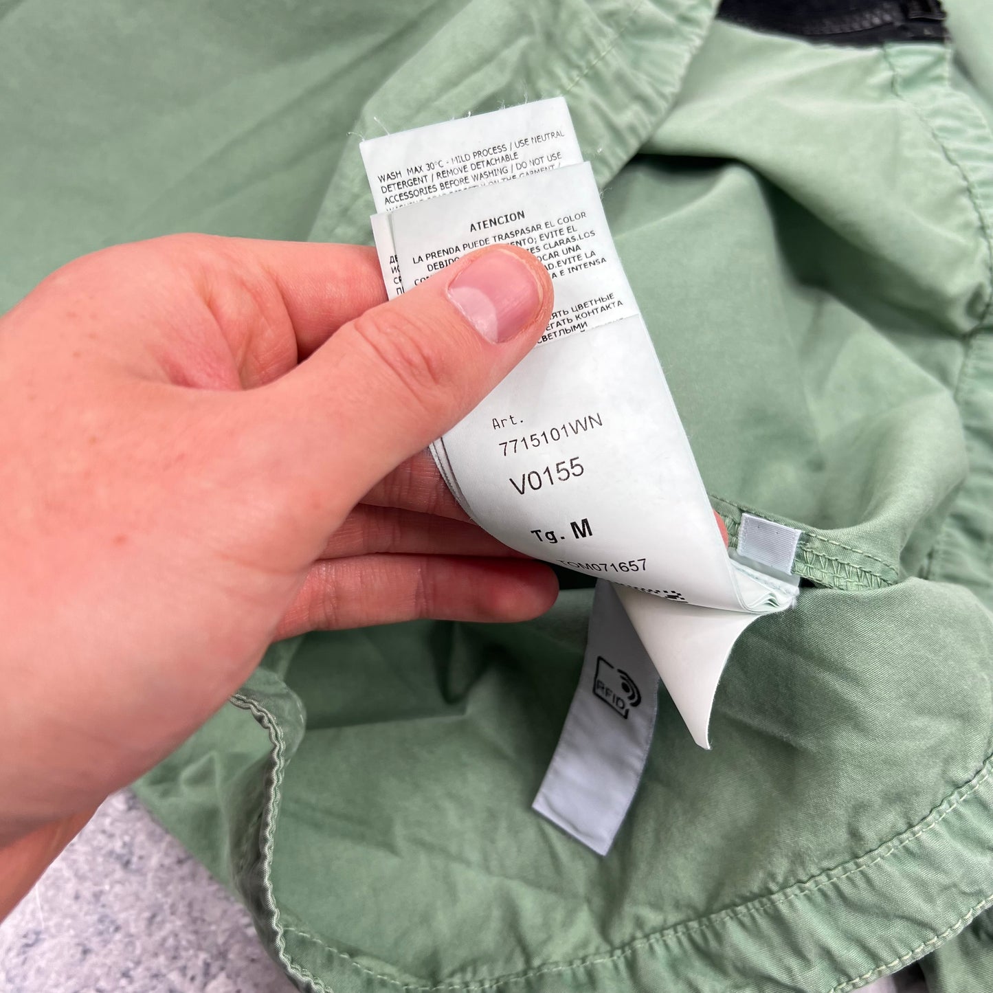 Stone Island Green Garment Dyed Overshirt Medium 21.25”