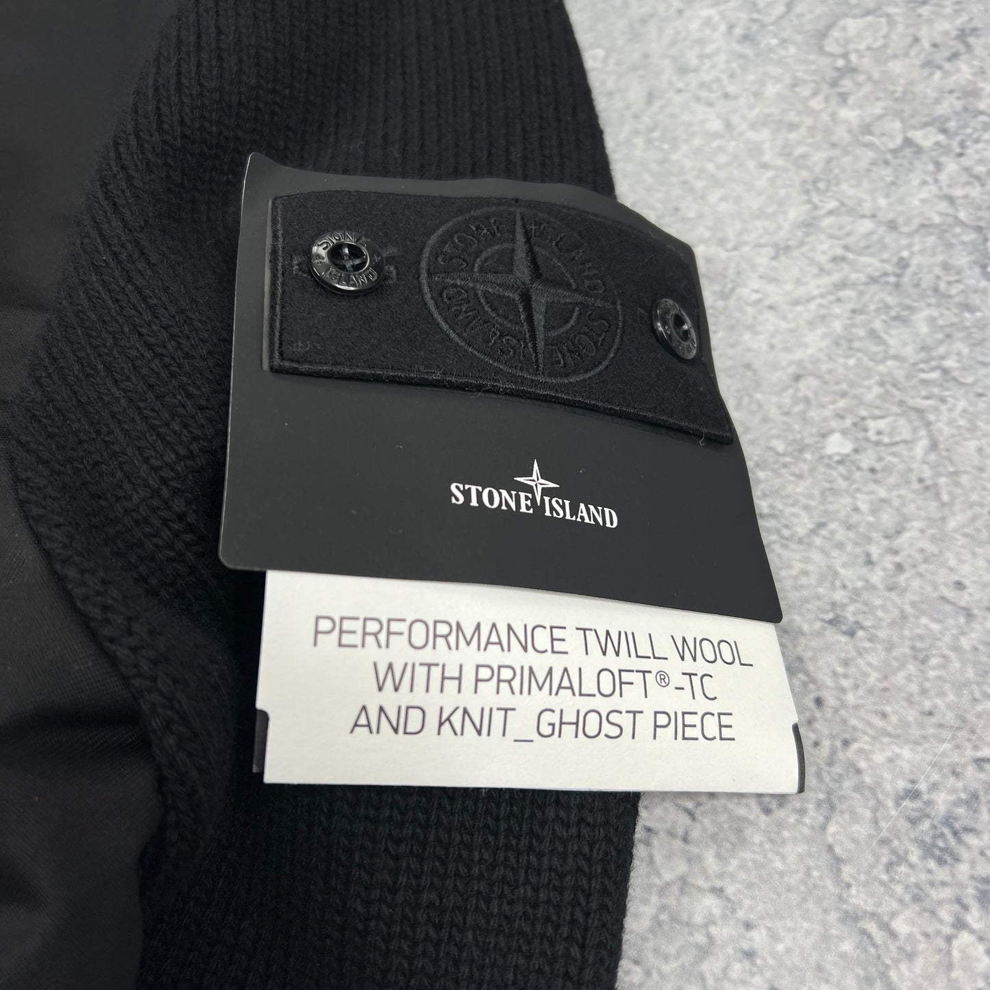 Stone Island Black Ghost Performance Twill Wool Primaloft Jacket Small 21.75” BNWT