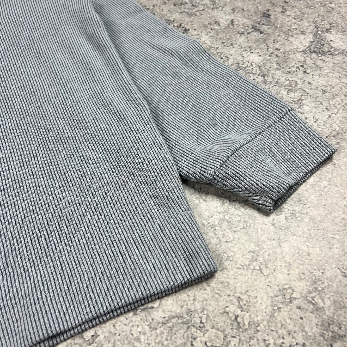 Stone Island Blue Ribbed Cotton Sweatshirt Large 23.5” BNWT