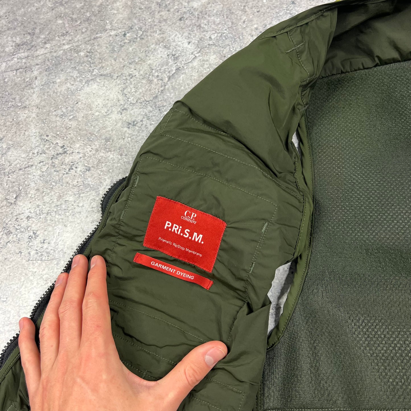 CP Company Green Prism Nylon Lens Gilet Size 48- Medium 21.75”