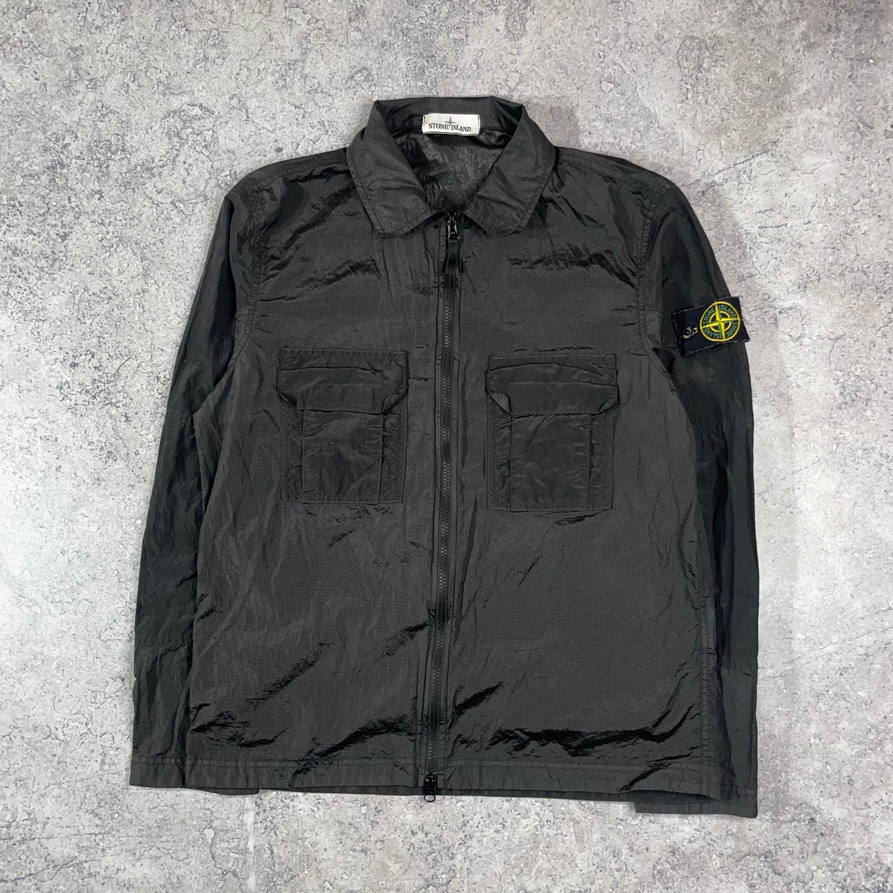 Stone island metallic overshirt black online