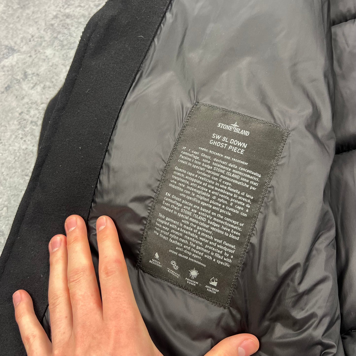 Stone Island Black Ghost SW 3L Down Jacket XXL 27”