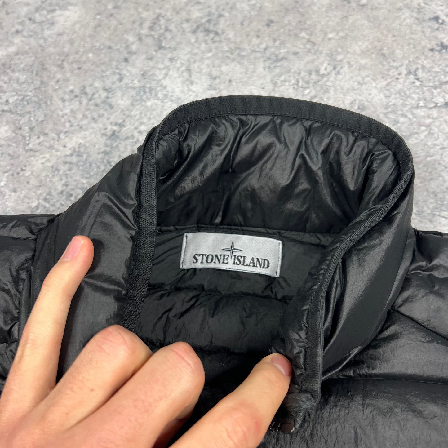 Stone Island Black Loom Woven Down Gilet XXL 26”
