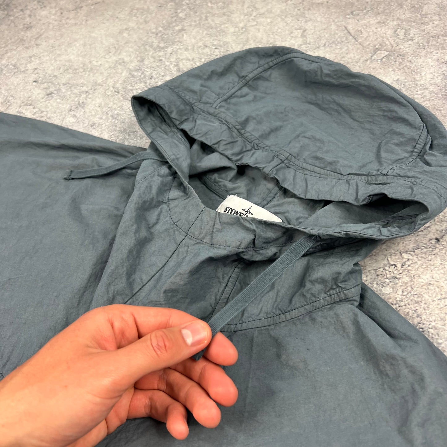 Stone Island Blue Poncho Hooded Smock Large 26”