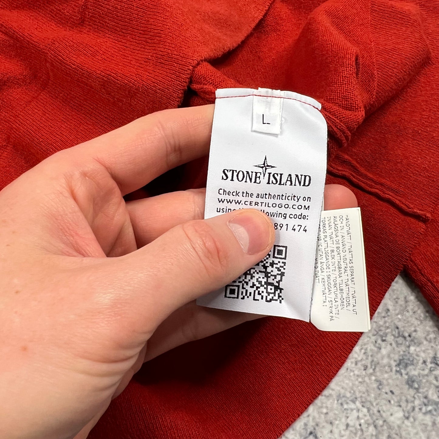 Stone Island Red Knit Sweatshirt Large 22”