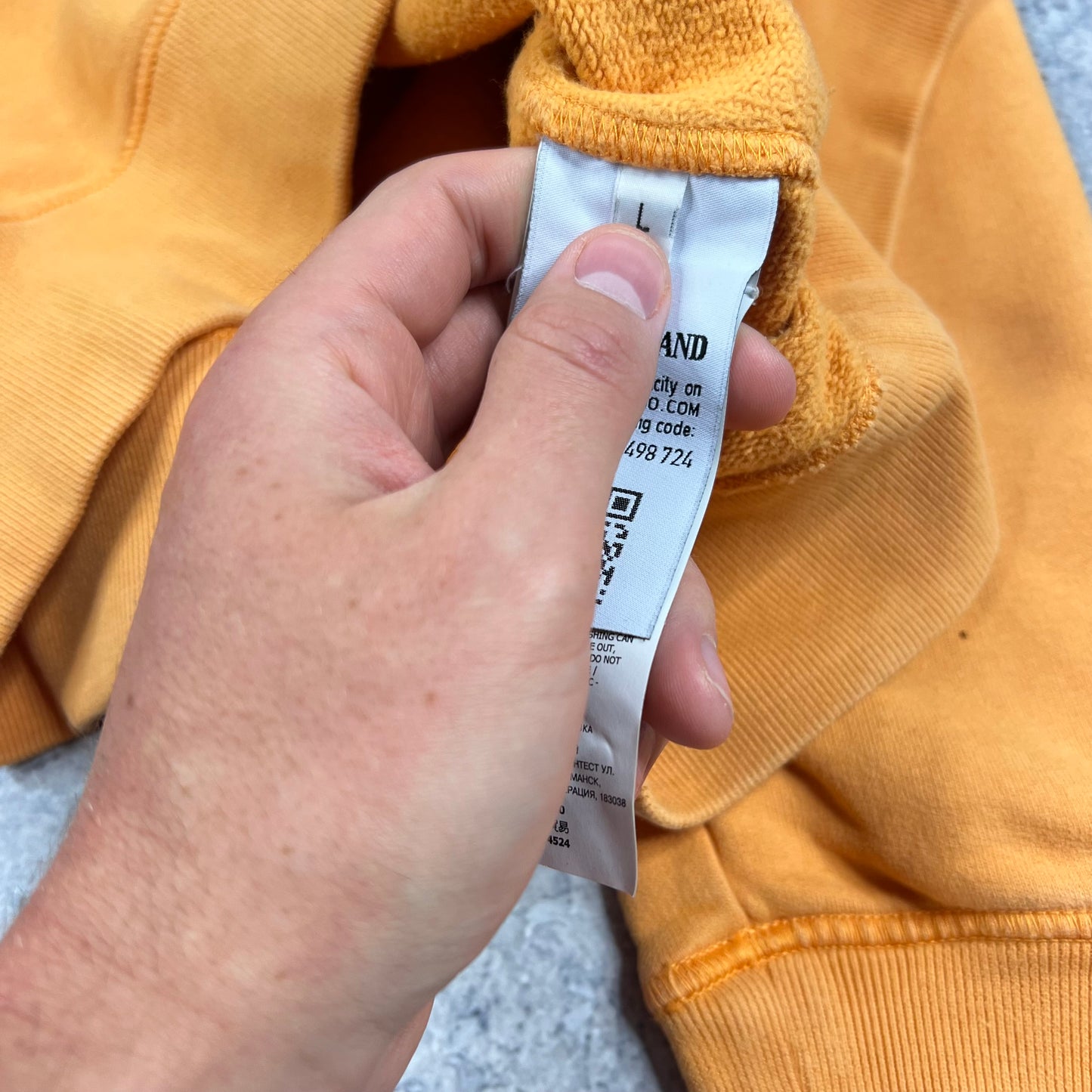 Stone Island Orange Sweatshirt Large 23.25”