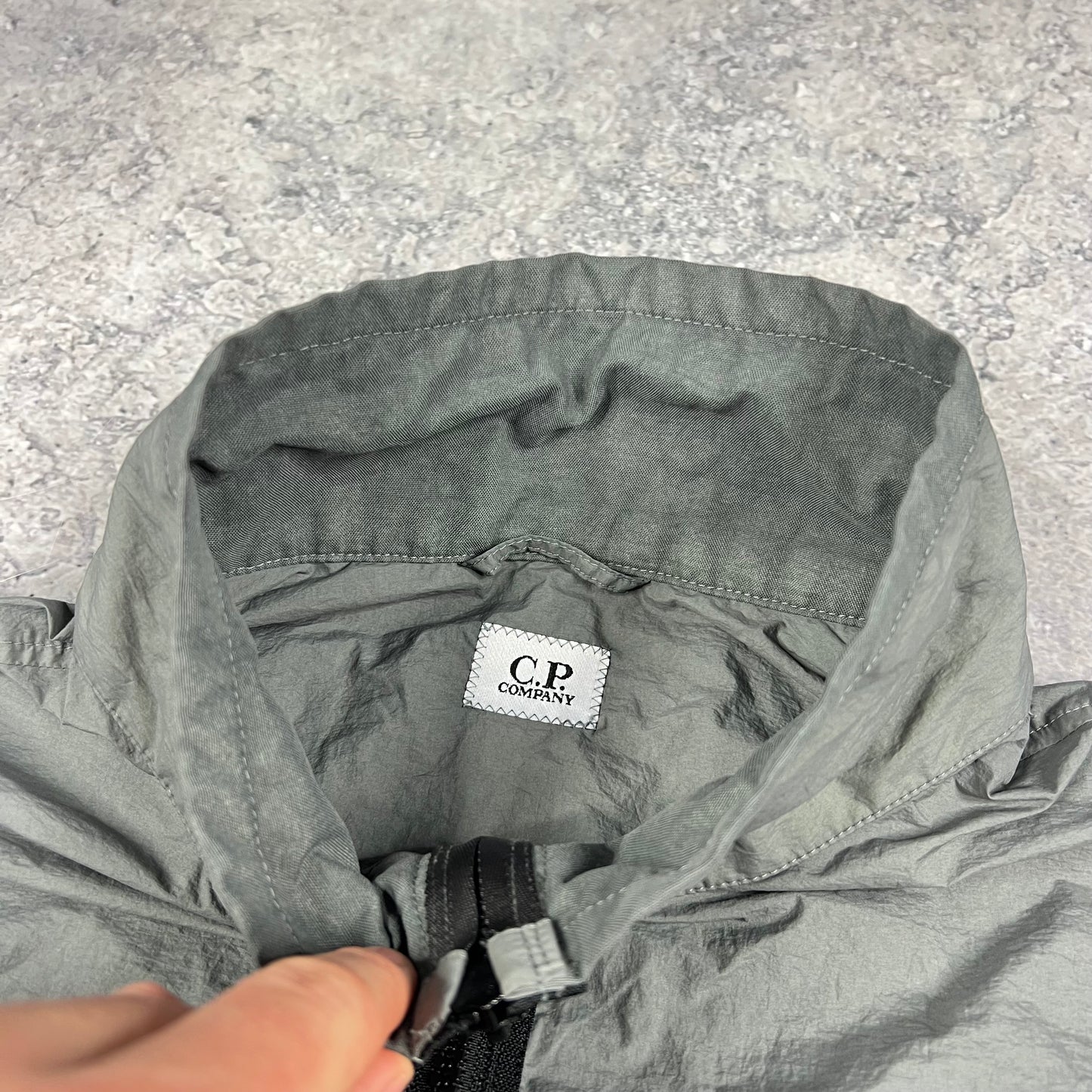 CP Company Grey Nylon Quarter Zip Medium 23”