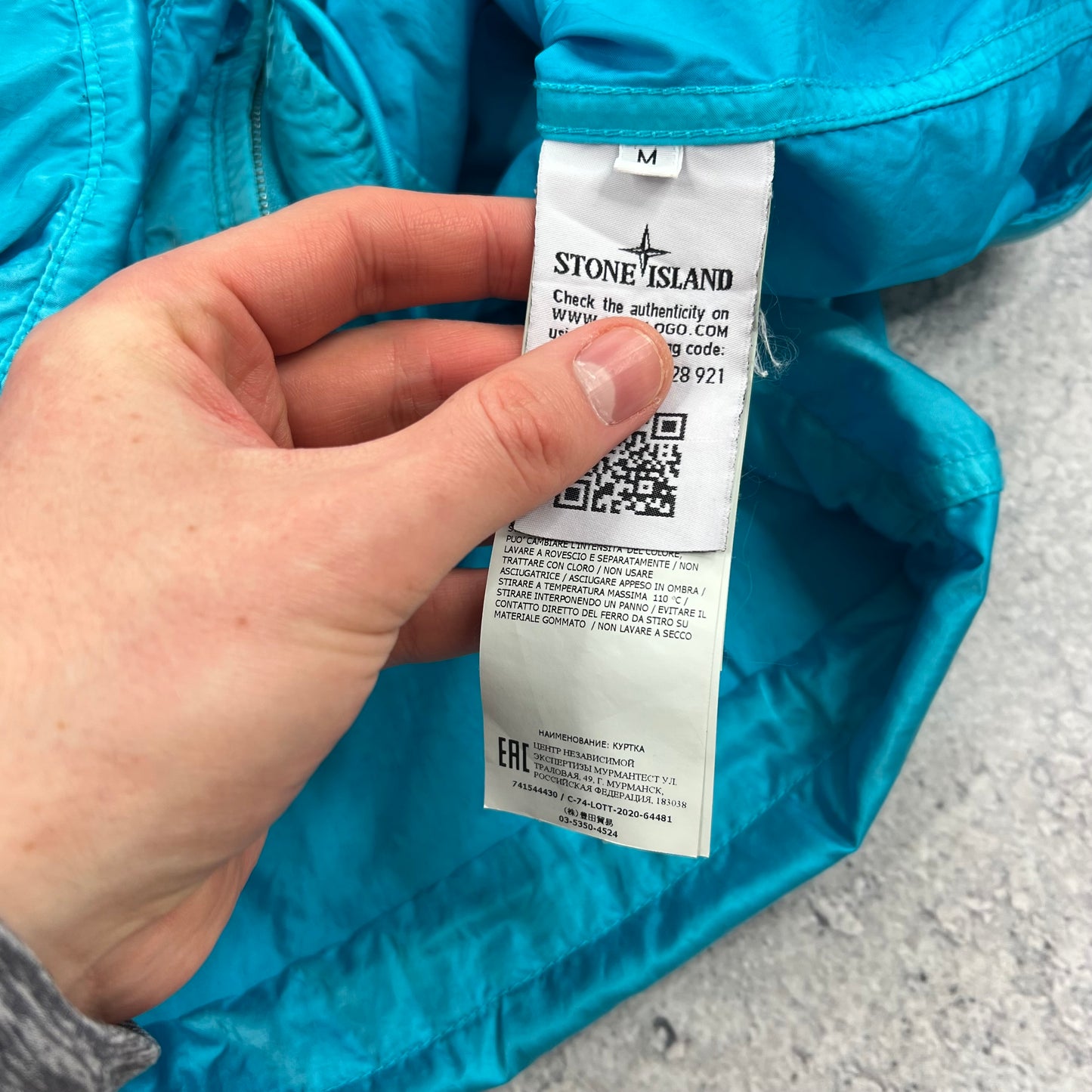 Stone Island Blue Nylon Raso TC Jacket Medium 23”