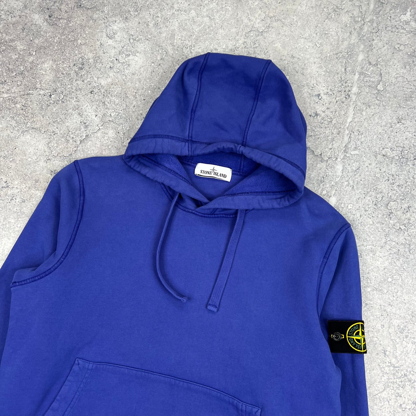 Stone Island Blue Hoodie Medium 21.5”