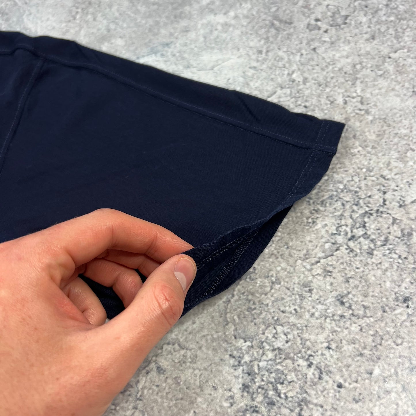 Stone Island Navy Ribbed Logo T-Shirt Large 22.5”