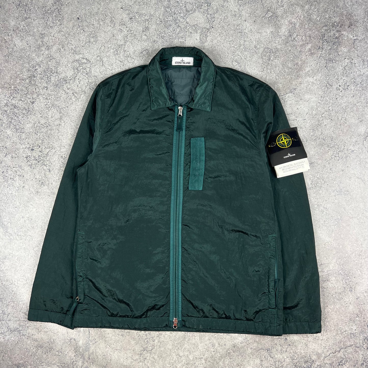Stone Island Green Nylon Metal Primaloft Jacket Large 24”
