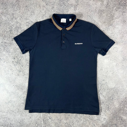 Burberry Navy Polo Shirt Medium 20.5”