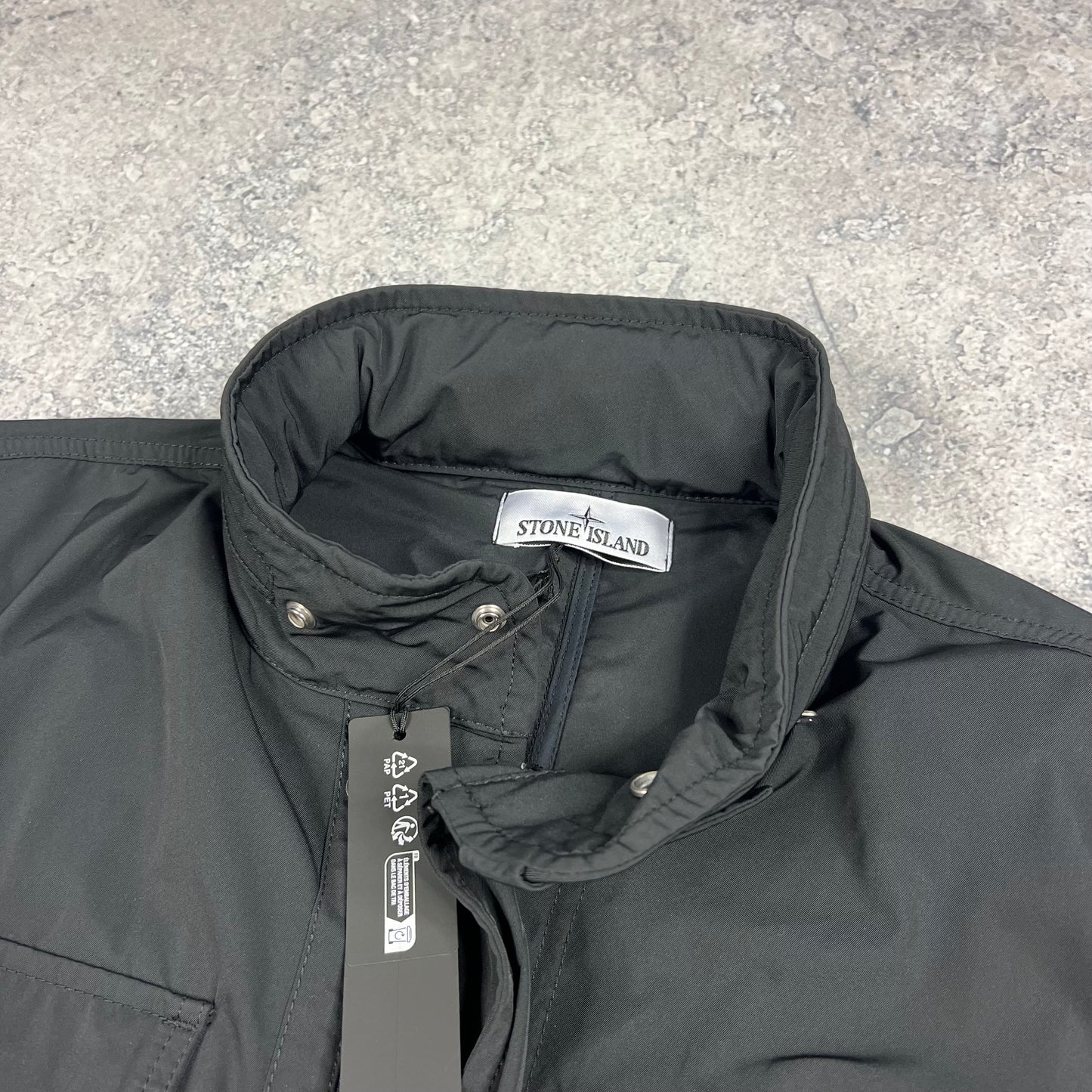 Stone Island Black Micro Twill Field Jacket Large 23” BNWT