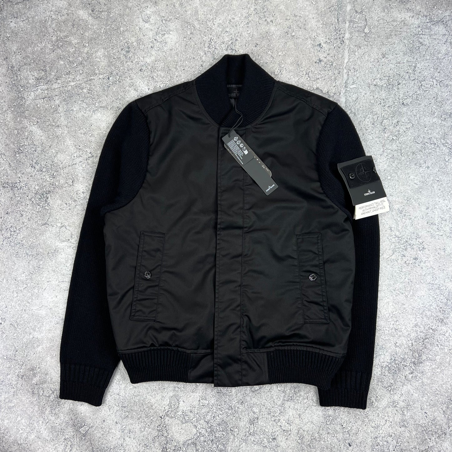 Stone Island Black Ghost Performance Twill Wool Primaloft Jacket Small 21.75” BNWT