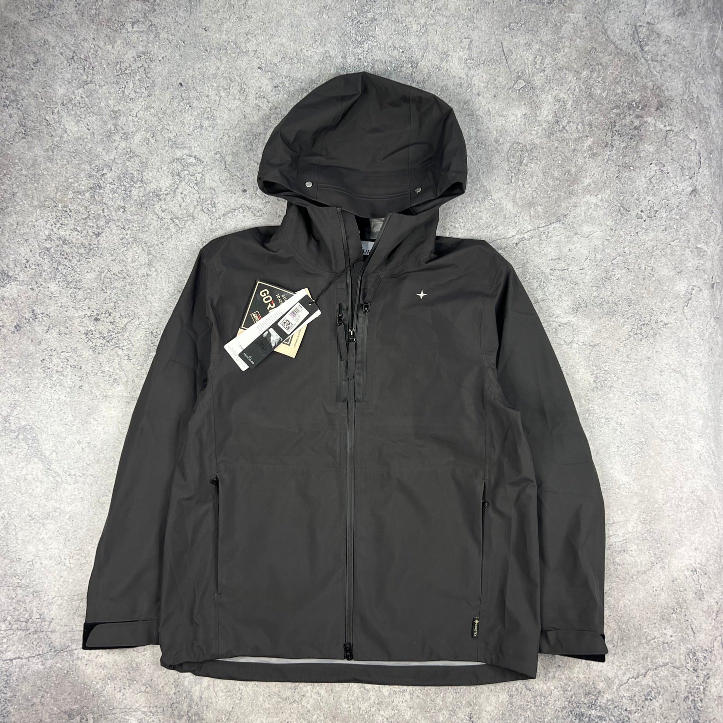 Stone Island Dark Grey Stellina Goretex Jacket Medium 22.75” BNWT
