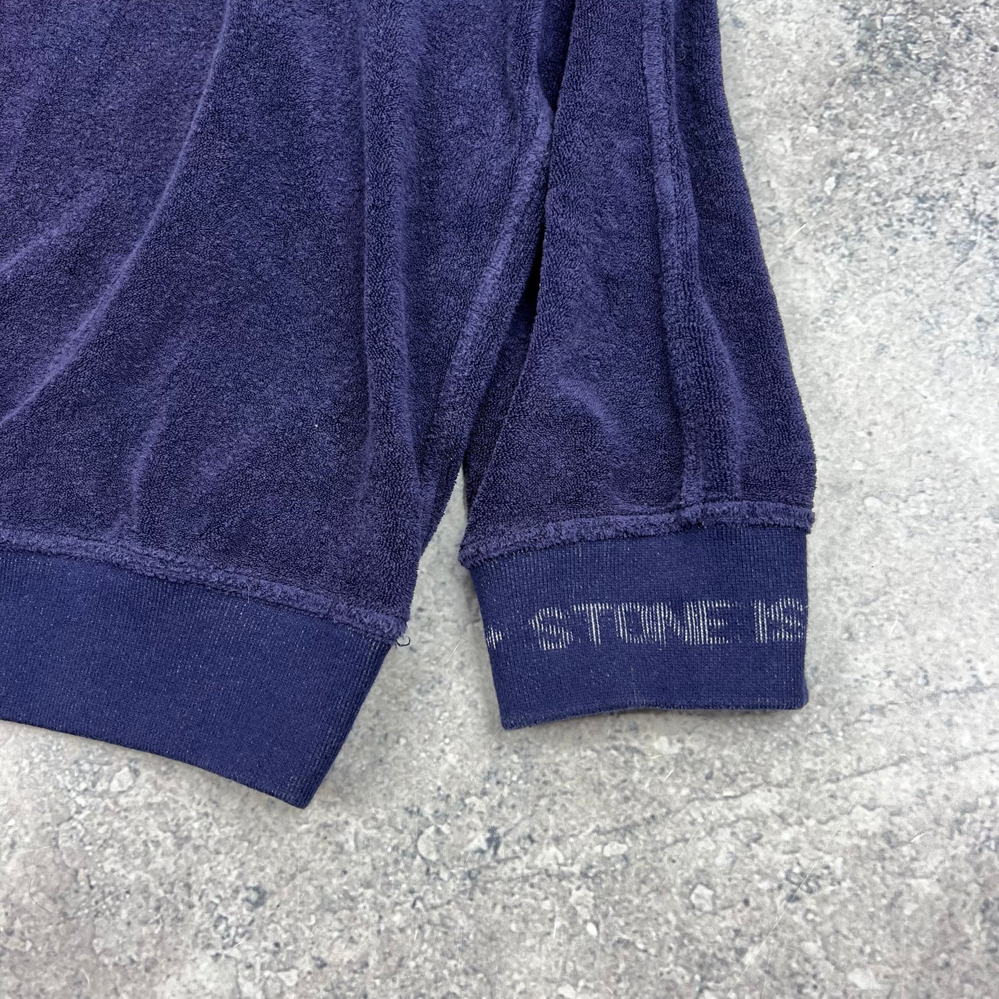 Stone Island Blue Terry Fleece Sweatshirt XL 26.5”